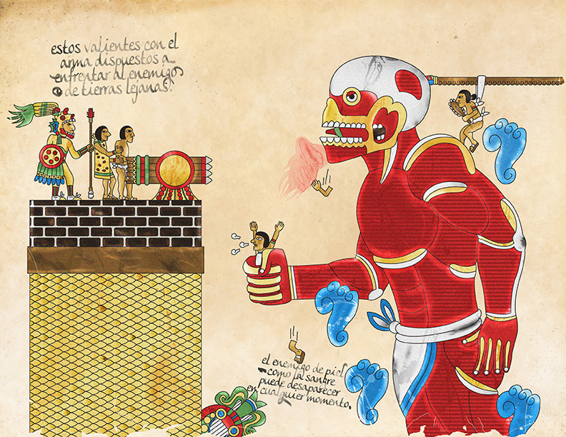 Attack in titan en códice prehispánico