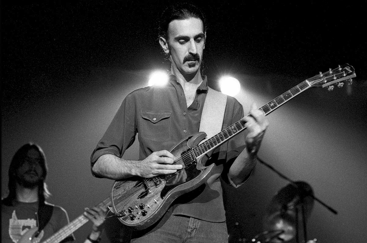 Frank Zappa playing guitar