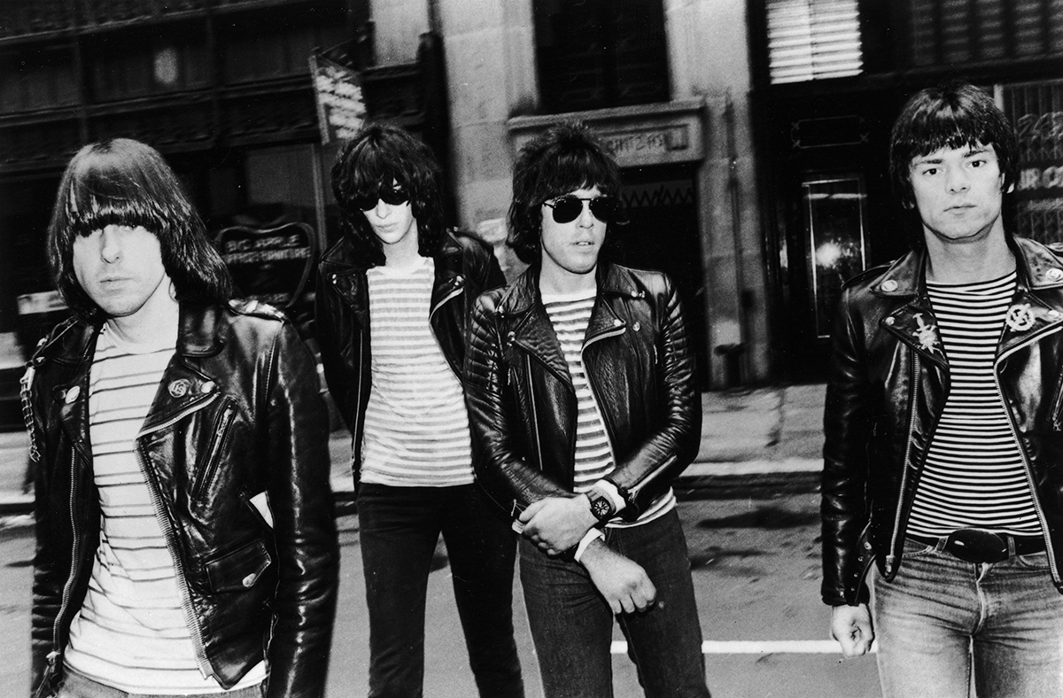 HOLLYWOOD - JUNE 5: A 1981 Promotional portrait of the American punk rock group The Ramones shows (L-R) Johnny, Joey (1951 - 2001), Marky and Dee Dee (1952 - 2002) Ramone. Dee Dee Ramone, 50, was found dead June 5, 2002 of an apparent drug overdose at his Hollywood, California home only a month after the Ramones were inducted into the Rock and Roll Hall of Fame. (Photo by Getty Images)