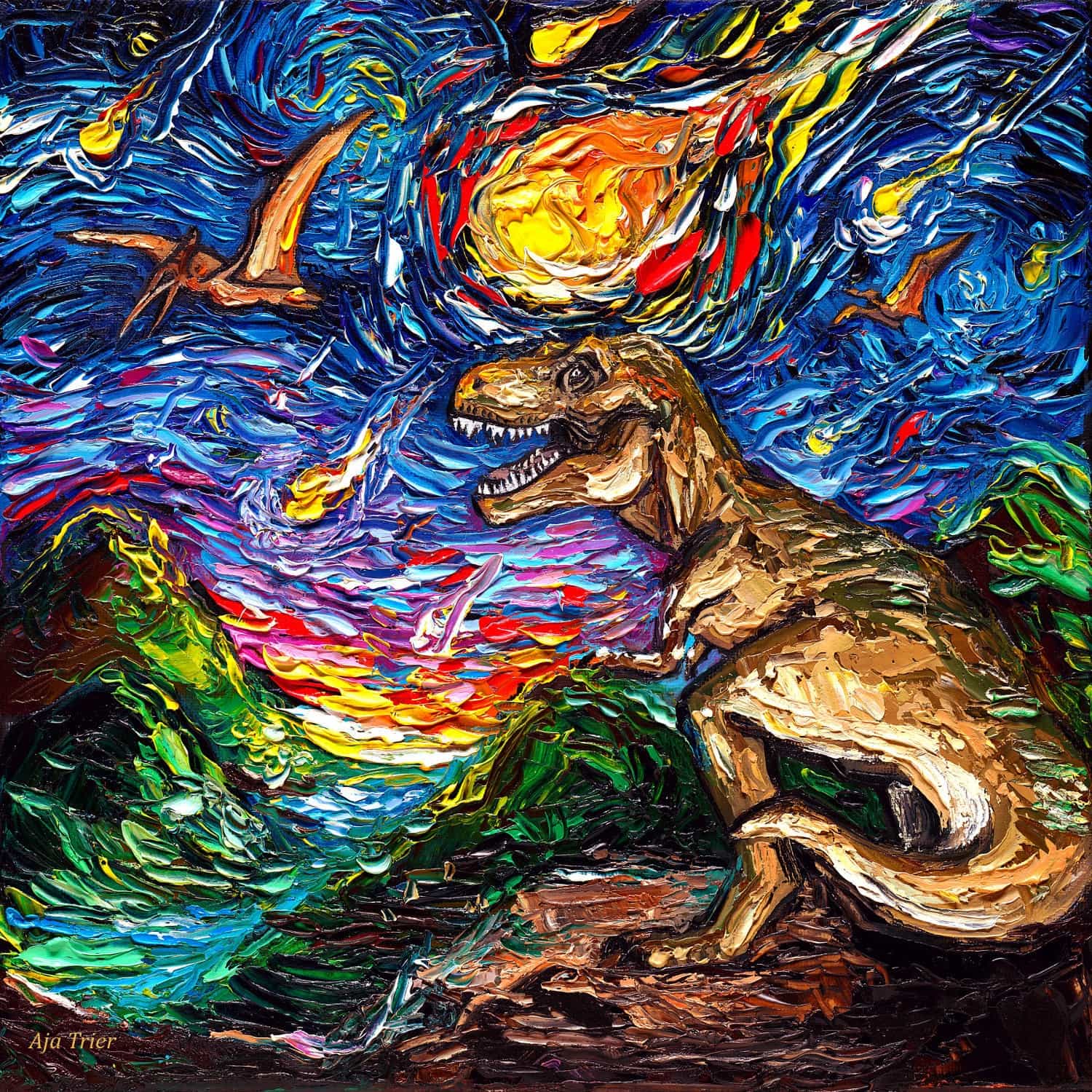 Schipperke Night Canvas Art by Aja Trier | iCanvas