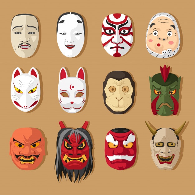 5 TIPOS DE MÁSCARAS TRADICIONALES JAPONESAS