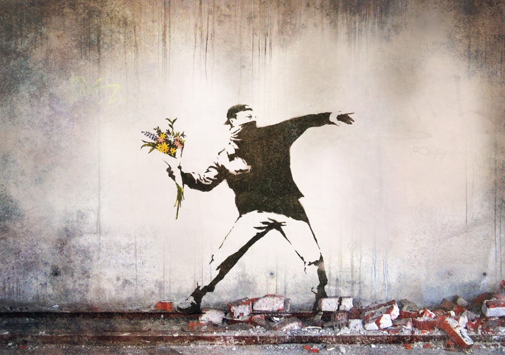 Love is in the Air. Banksy. Obras subastadas