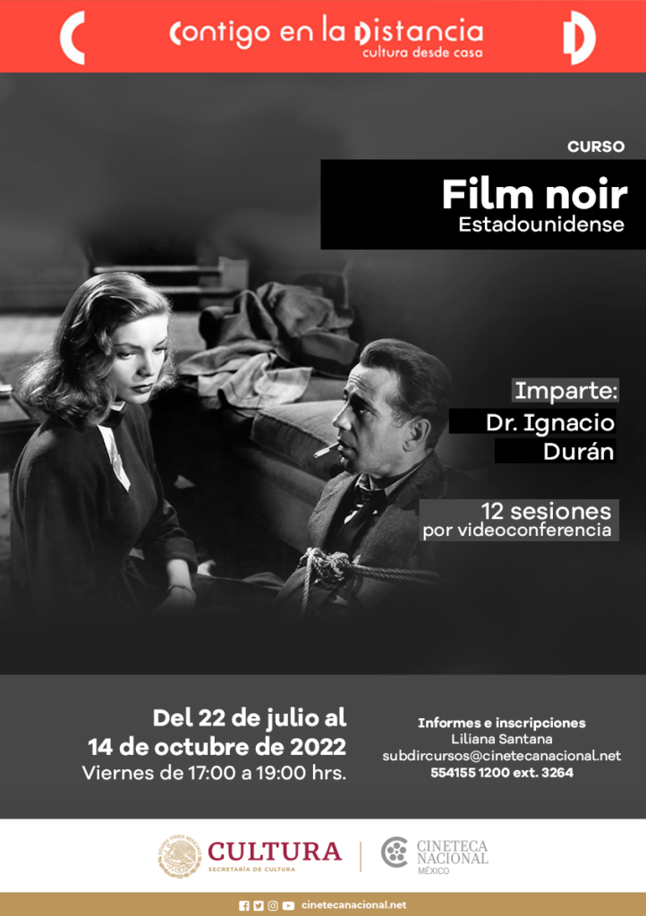 Cartel oficial curso Film Noir Estadounidense Cineteca Nacional