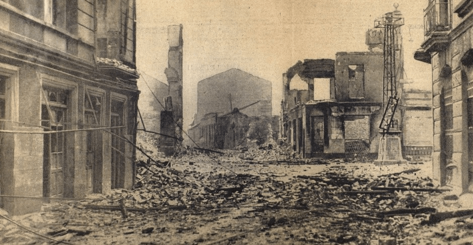 Bombardeo en ciudad de Guernica, España
