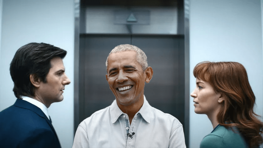 Montaje de Barack Obama en Severance, serie de Apple TV+ que renovó para una segunda temporada