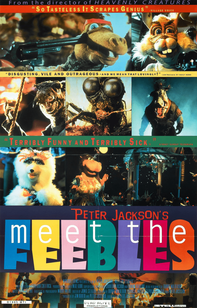 Póster de Meet The Feebles, cinta de Peter Jackson
