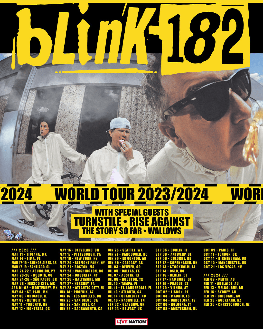 Blink 182 regresa. Fechas de su tour mundial