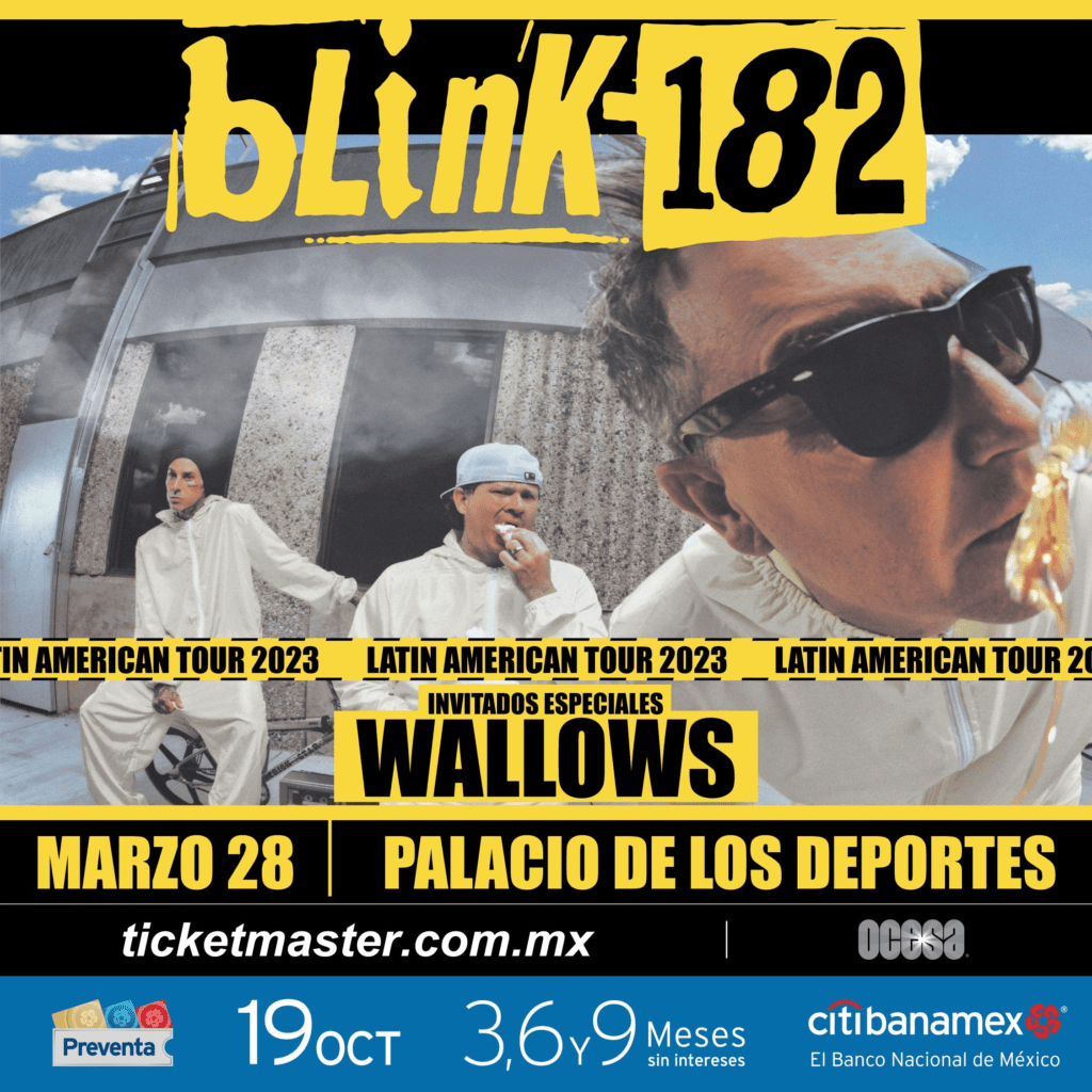 Cartel oficial de Blink 182 en Ciudad de México