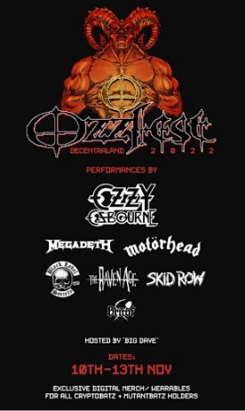 Suuesto cartel del Ozzfest que estará en el Metaverse Music Festival