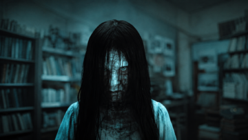 El Aro: orden cronológico para ver todas las películas de la saga Primer plano de Samara Morgan, el espectro de la película El Aro, con el cabello largo, negro y mojado cubriendo su rostro desfigurado en una biblioteca oscura. El aro orden cronológico