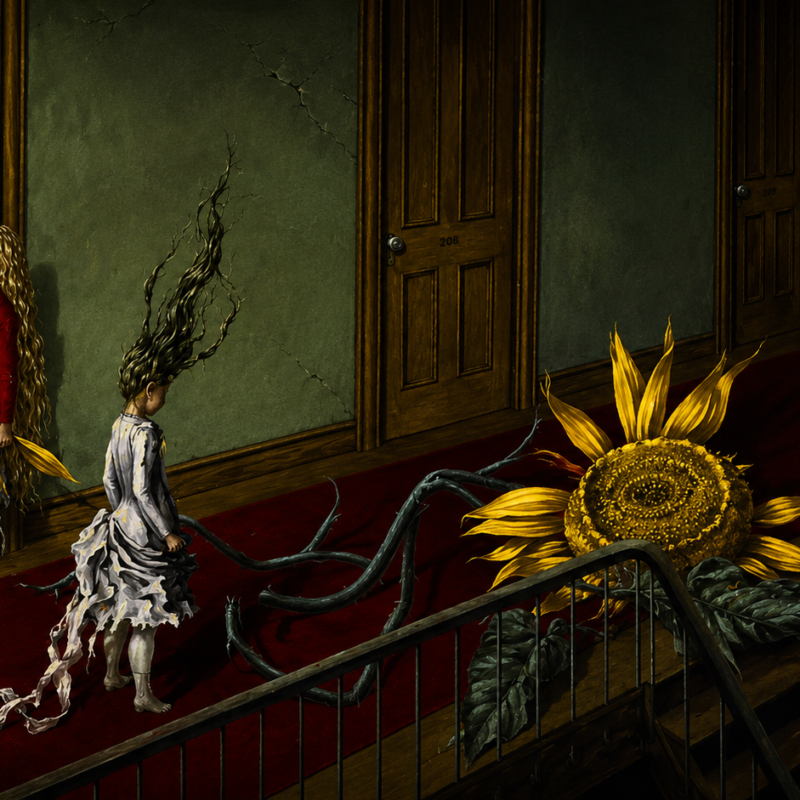 Eine Kleine Nachtmusik (1943), pintura al óleo sobre lienzo de la artista estadounidense Dorothea Tanning.