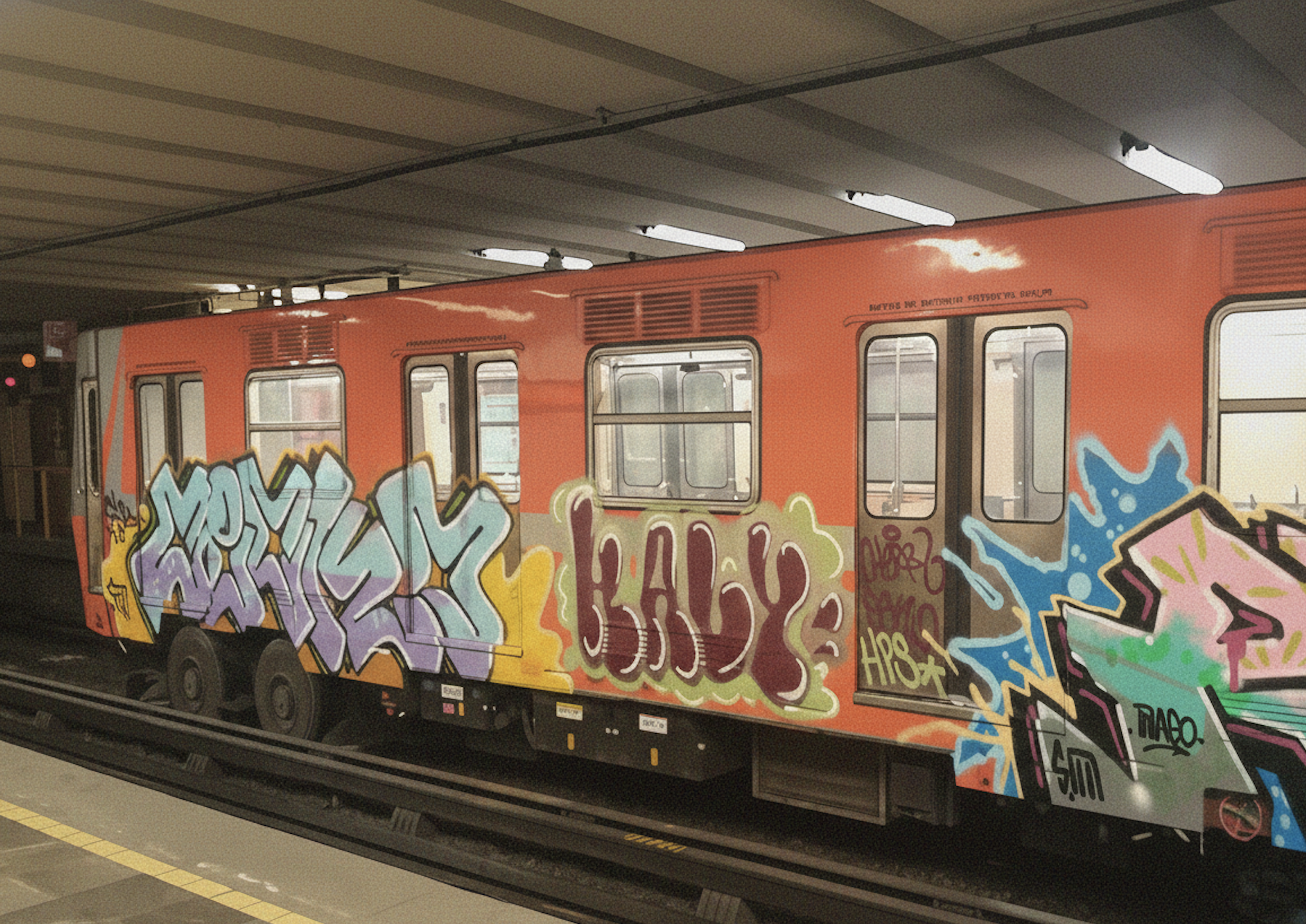 Como en 2017: Extranjeros detenidos por graffitear vagones del metro en CDMX